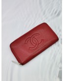 CHANEL CAVIAR LEATHER ZIP AROUND LONG WALLET SHW