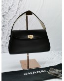 CHANEL BLACK SATIN SHOULDER BAG GHW