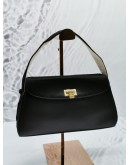 CHANEL BLACK SATIN SHOULDER BAG GHW