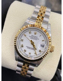 ROLEX LADY DATEJUST REF 69173 HALF 750 YELLOW GOLD 26MM AUTOMATIC YEAR 1995 WATCH