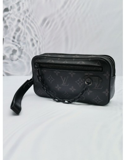 LOUIS VUITTON POCHETTE VOLGA MONOGRAM ECLIPSE CANVAS BAG