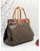 LOUIS VUITTON PALLAS MM BAG IN BROWN RED MONOGRAM CANVAS