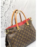 LOUIS VUITTON PALLAS MM BAG IN BROWN RED MONOGRAM CANVAS