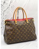 LOUIS VUITTON PALLAS MM BAG IN BROWN RED MONOGRAM CANVAS