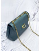 COACH TAMMIE METALLIC PEBBLED LEATHER CHAIN CROSSBODY BAG