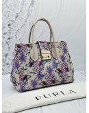 FURLA PINEAPPLE AND BUTTERFLY PRINTED TOTE HANDLE BAG