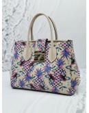 FURLA PINEAPPLE AND BUTTERFLY PRINTED TOTE HANDLE BAG