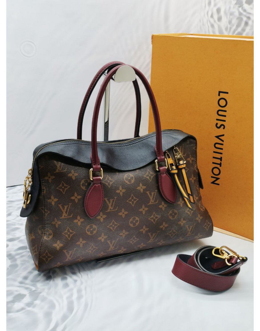 Louis Vuitton Tuileries Handbag Monogram Canvas with Leather