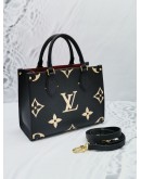 LOUIS VUITTON BLACK MONOGRAM EMPREINTE LEATHER ON THE GO PM 