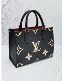 LOUIS VUITTON BLACK MONOGRAM EMPREINTE LEATHER ON THE GO PM 