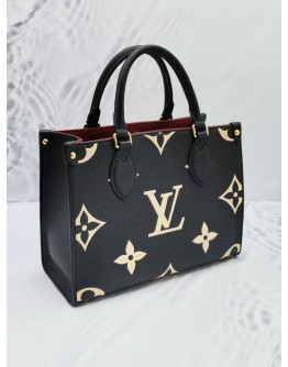 LOUIS VUITTON BLACK MONOGRAM EMPREINTE LEATHER ON THE GO PM 