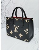 LOUIS VUITTON BLACK MONOGRAM EMPREINTE LEATHER ON THE GO PM 