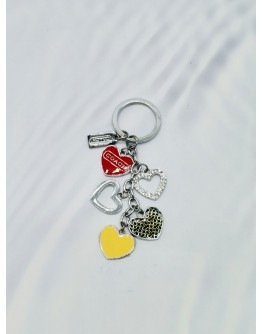 COACH HEARTS STAINLESS STEEL KEYCHAIN