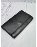 YSL SAINT LAURENT BLACK BELLE DE JOUR CALFSKIN LEATHER CLUTCH 