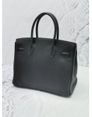 HERMES BIRKIN 30 BLACK TOGO LEATHER PALLADIUM HARDWARE STAMP C