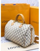 LOUIS VUITTON SPEEDY BANDOULIERE 30 DAMIER AZUR CANVAS BAG -FULL SET-