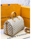 LOUIS VUITTON SPEEDY BANDOULIERE 30 DAMIER AZUR CANVAS BAG -FULL SET-