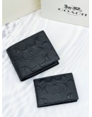 (BRAND NEW) COACH CC SIGNATURE EMBOSSED CALFSKIN LEATHER WALLET -FULL SET-