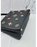 LOUIS VUITTON LIMITED EDITION TAURILLON MECHANICAL FLOWERS BLACK CALFSKIN LEATHER CAPUCINES PM 