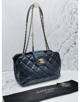 CHANEL DAILY WALK DOUBLE ZIP SHOULDER QUILTED CALFSKIN LEATHER MEDIUM BAG
