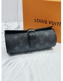 LOUIS VUITTON MONOGRAM ECLIPSE CANVAS ETUI 3 MONTRE WATCH CASE -FULL SET-