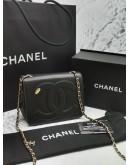 CHANEL CC MANIA FLAP SMALL LAMBSKIN LEATHER GHW -FULL SET-