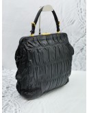 PRADA GAUFRE DRESSY FRAME SOFT NAPPA LEATHER BAG