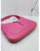 GUCCI PINK PEBBLED LEATHER JACKIE O HOBO WITH PISTON-LOCK BAG