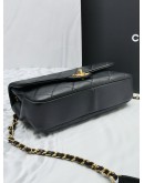 CHANEL IN THE LOOP FLAP QUILTED BLACK LAMBSKIN LEATHER BAG GHW -FULL SET-