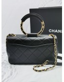 CHANEL IN THE LOOP FLAP QUILTED BLACK LAMBSKIN LEATHER BAG GHW -FULL SET-