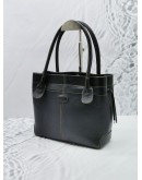 TOD'S BLACK LEATHER SMALL D BAG TOTE BAG