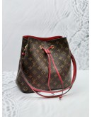 LOUIS VUITTON MONOGRAM CANVAS NEONOE RED/BROWN SHOULDER BAG