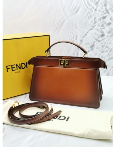 FENDI PEEKABOO ISEEU EAST-WEST TOP HANDLE NAPPA LEATHER BAG -FULL SET-