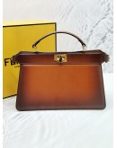 FENDI PEEKABOO ISEEU EAST-WEST TOP HANDLE NAPPA LEATHER BAG -FULL SET-