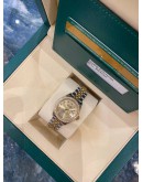 ROLEX OYSTER PERPETUAL LADY DATEJUST HALF 750 YELLOW GOLD DIAMOND REF 279383RBR 28MM AUTOMATIC YEAR 2017 WATCH -FULL SET-