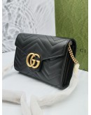 (BRAND NEW) GUCCI GG MARMONT LEATHER GHW WALLET ON CHAIN BAG