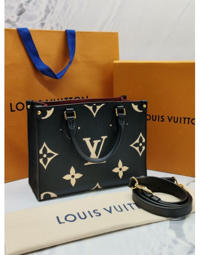 YEAR 2022 LOUIS VUITTON ON THE GO PM MONOGRAM EMPREINTE LEATHER HANDLE BAG -FULL SET-