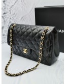 CHANEL CLASSIC DOUBLE FLAP LAMBSKIN LEATHER GHW CHAIN BAG