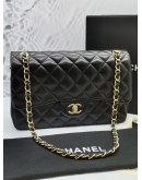 CHANEL CLASSIC DOUBLE FLAP LAMBSKIN LEATHER GHW CHAIN BAG