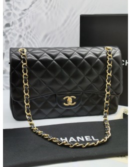 CHANEL CLASSIC DOUBLE FLAP LAMBSKIN LEATHER GHW CHAIN BAG