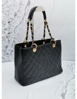 CHANEL GST GRAND SHOPPING TOTE CAVIAR LEATHER GOLD HARDWARE 