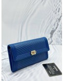 CHANEL BOY CHEVRON LAMBSKIN LEATHER LONG FLAP WALLET