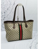 GUCCI GG SUPREME CANVAS MEDIUM OPHIDIA WEB TOTE SHOULDER BAG 