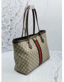 GUCCI GG SUPREME CANVAS MEDIUM OPHIDIA WEB TOTE SHOULDER BAG 