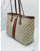 GUCCI GG SUPREME CANVAS MEDIUM OPHIDIA WEB TOTE SHOULDER BAG 