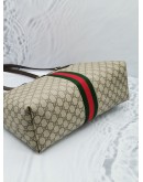 GUCCI GG SUPREME CANVAS MEDIUM OPHIDIA WEB TOTE SHOULDER BAG 