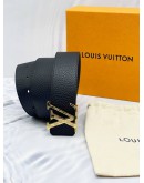 LOUIS VUITTON TAURILLON LEATHER REVERSIBLE BELT SIZE 85/34 - FULL SET-