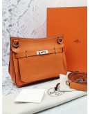 HERMES JYPSIERE 28 ORANGE TOGO LEATHER PALLADIUM HARDWARE CROSSBODY BAG -FULL SET-