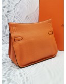 HERMES JYPSIERE 28 ORANGE TOGO LEATHER PALLADIUM HARDWARE CROSSBODY BAG -FULL SET-