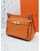 HERMES JYPSIERE 28 ORANGE TOGO LEATHER PALLADIUM HARDWARE CROSSBODY BAG -FULL SET-